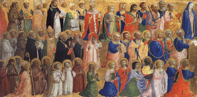 Fra Angelico The Virgin mary with the Apostles and other Saints